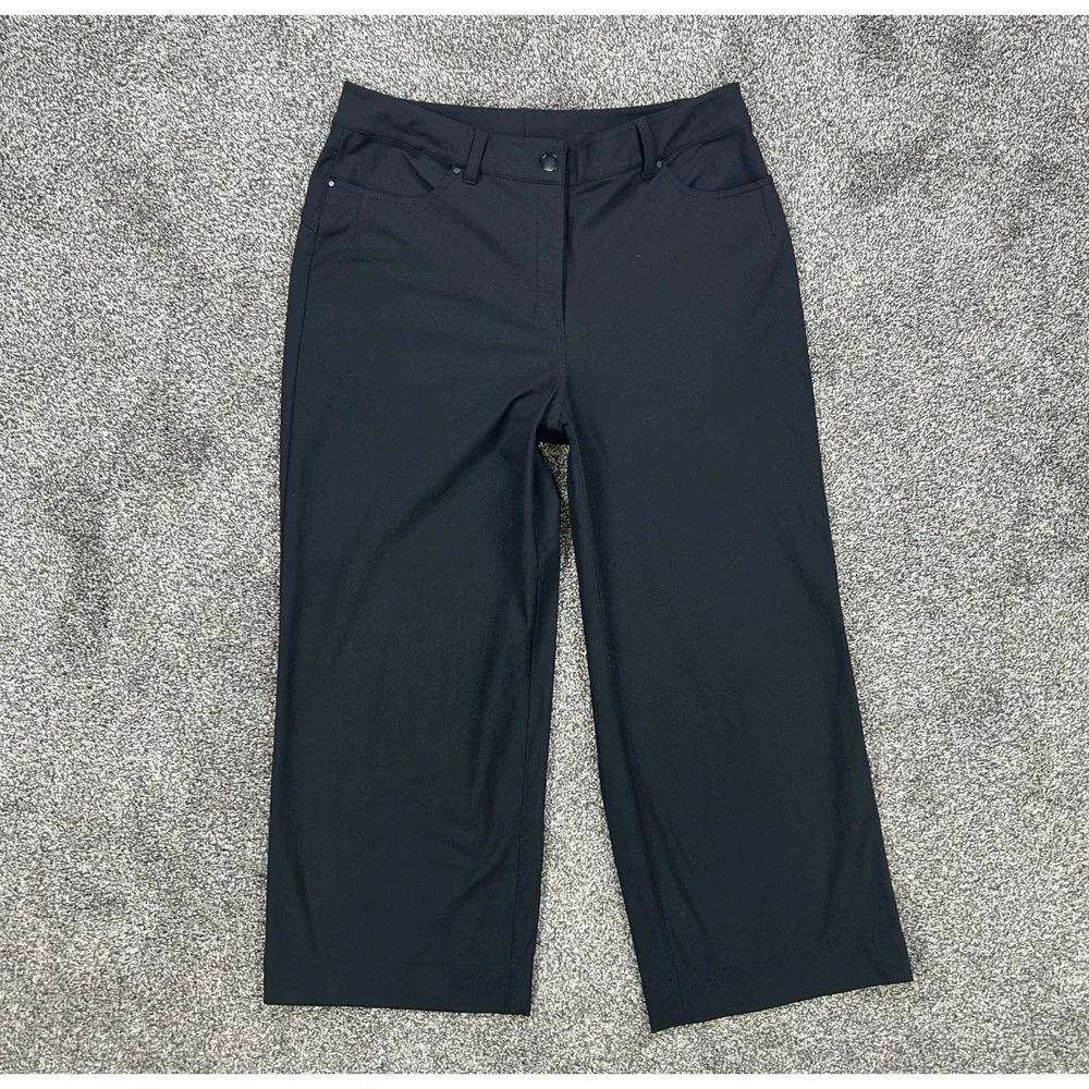 Lululemon City Sleek Womens 31‎ Black 5 Pocket Wide-Leg High Rise 7/8 Length